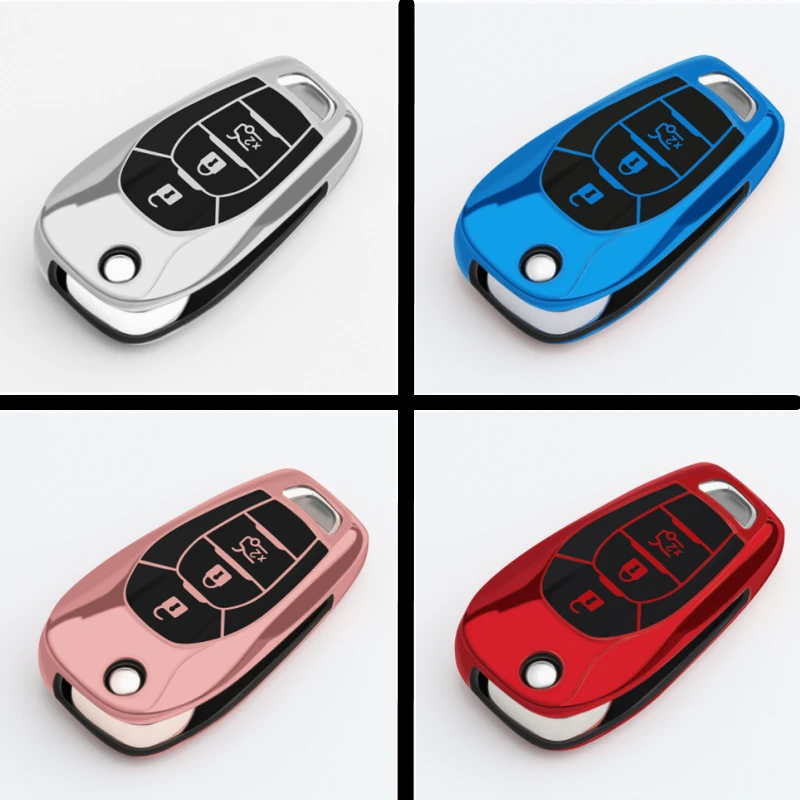 4 colori TPU 3 pulsanti Flip Key Case Cover per Chevrolet Malibu Cruze Trax Spark Sonic Aveo Tracker Onix RS Trailblazer
