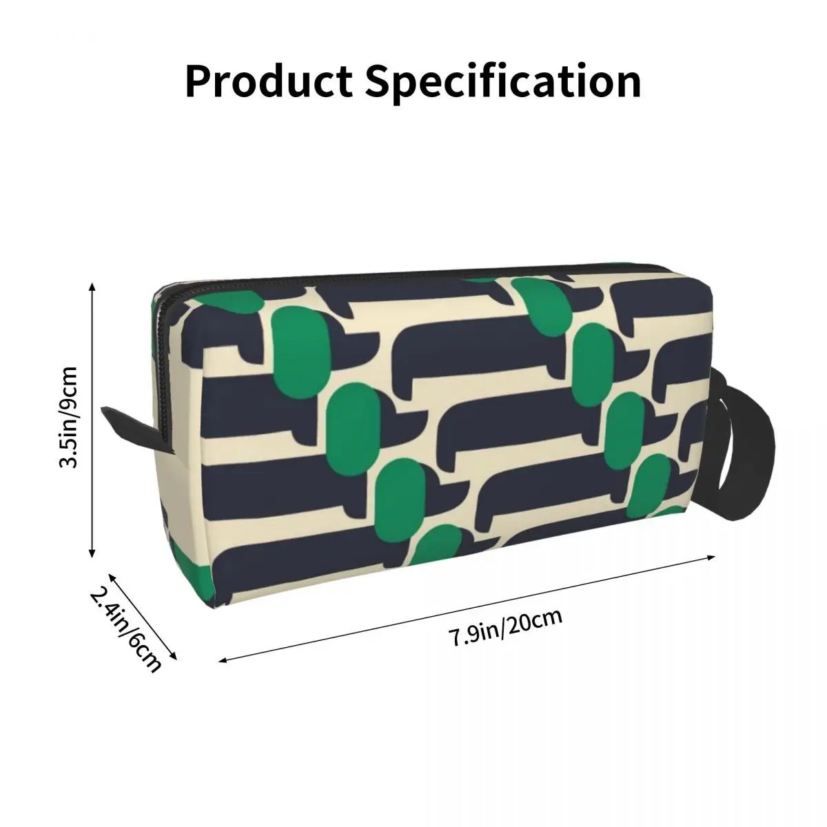 Green Dog Show Travel Toiletry Bag, Organizador de maquiagem cosmética Sacos De Armazenamento De Beleza, Dopp Kit Case Box, Custom Cute Print