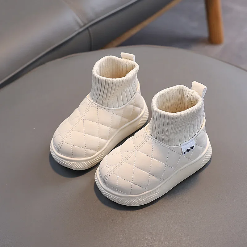 فتاة التمهيد الخريف موضة جديدة أحذية أطفال طويلة المخملية الدافئة القطن حذاء فتاة خفيفة الثلوج التمهيد الصبي الشتاء الأحذية الكاحل Bootтуфlı‰ devoчки #3