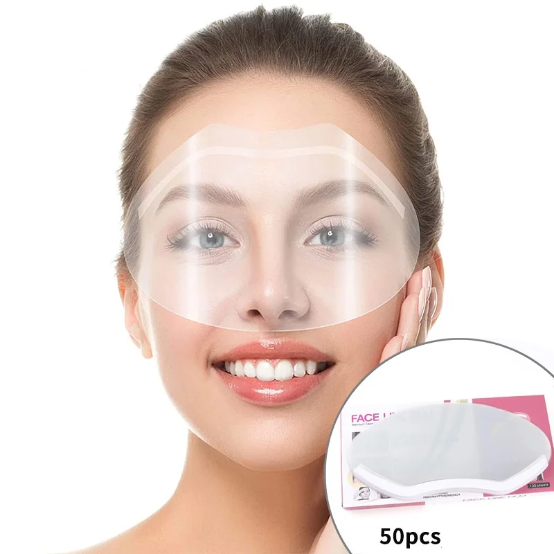 50 pcs Eye Protection Hairdressing Mask Hairspray Isolate Haircut Tool Face Protecting Forehead Mask Face Shield Disposable