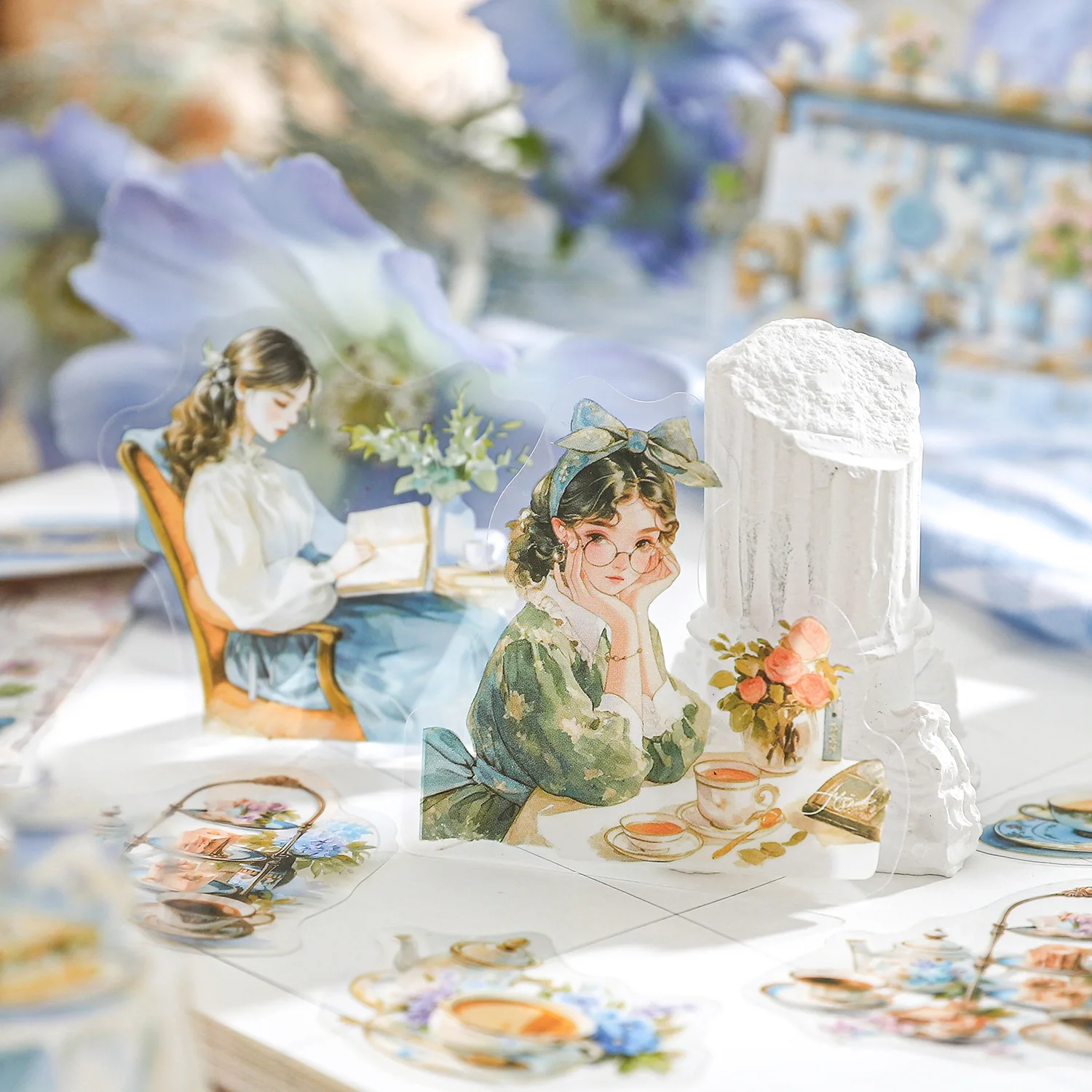 15 Buah/1Lot Stiker Buku Tempel Kawaii Benda Berkilau Jurnal Sampah Perencana Emas Stiker Alat Tulis Perencana Dekoratif