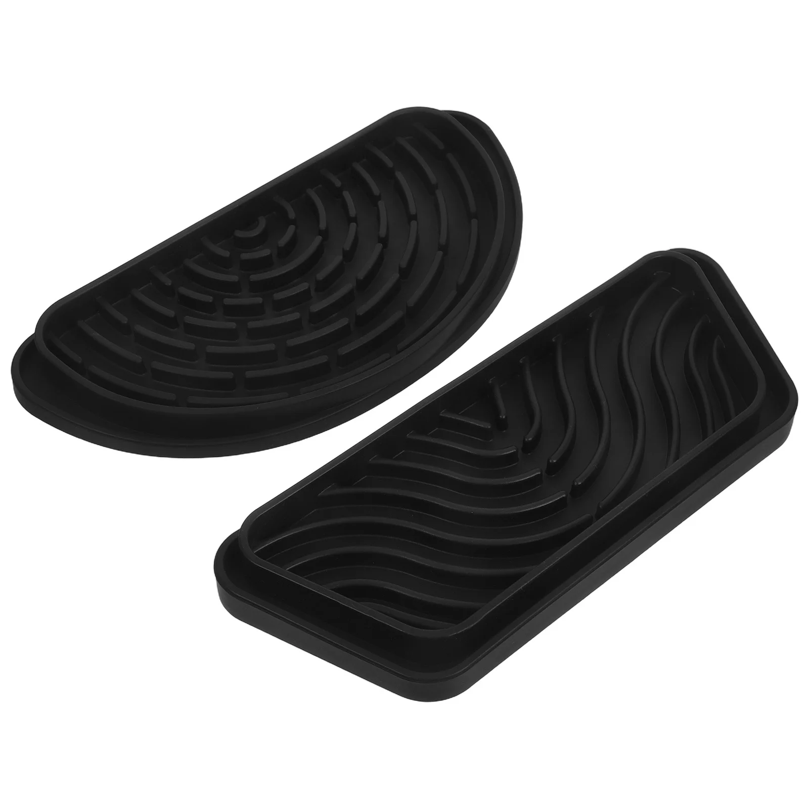 

2Pcs Silicone Refrigerator Drip Tray - Cuttable Non-Slip Water Dispenser Catch Pan - Leakproof Ice Dispenser Tray for Home