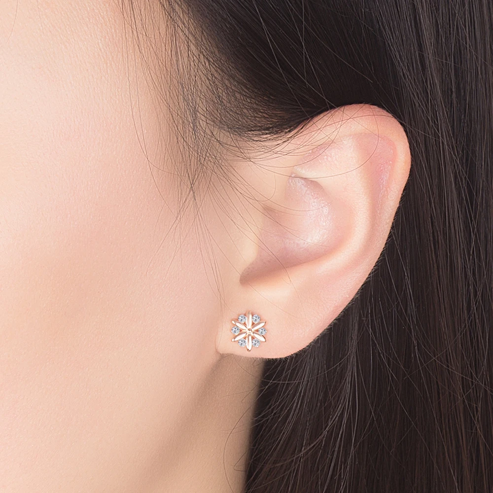 

925 Sterling Silver Star Flower Stud Earring For Women Shiny Zircon CZ Charm Earring Fashion Jewelry Gift Special Store