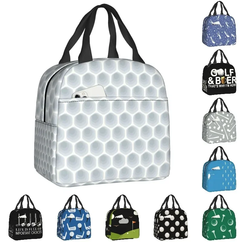 Golf Ball Sports Insulated Lunch Bags for Outdoor Picnic Golfer Lover Resuable Cooler Thermal Bento Box Women Kids Thermal Bags