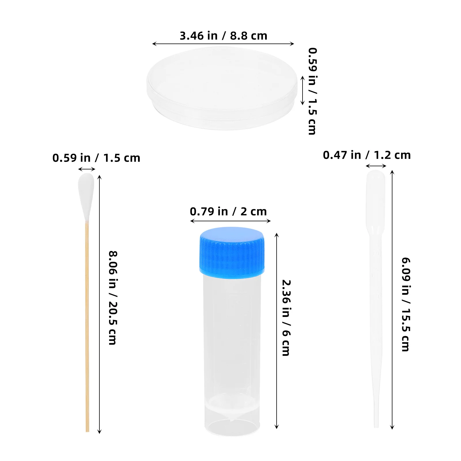 

Petri Dish Cell Tissue Observation Experiment Set Dishes for Samples Agar Plates Test Tube Kit Plastic