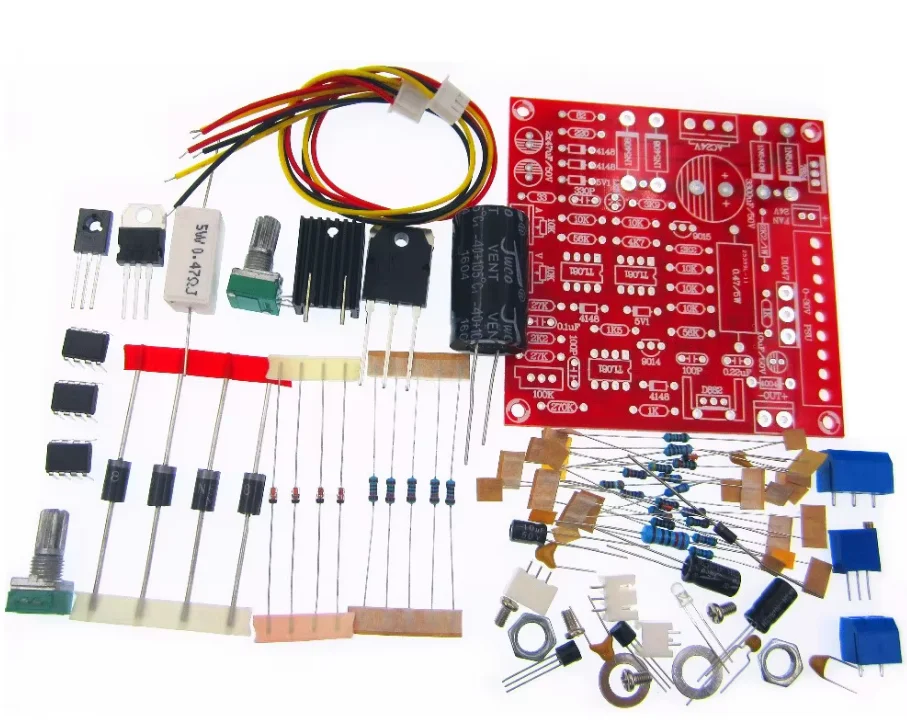 Adjustable 0-30V 2mA - 3A DC Regulated Power Supply DIY Kit Short Circuit Current Limiting Protection assembly parts