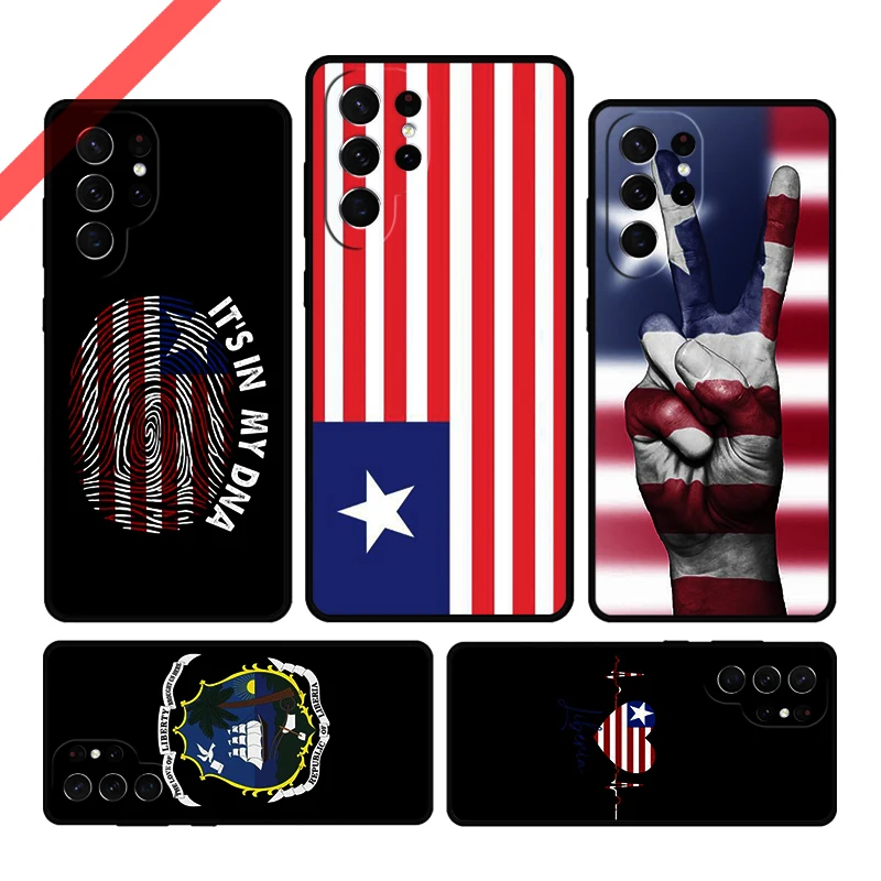 Liberia Flag Soft Phone Case For Samsung Galaxy S20 FE S21 S10 S23 Plus S24 S22 Ultra Coque Note20 Note10 S9 S8 Cover Capa