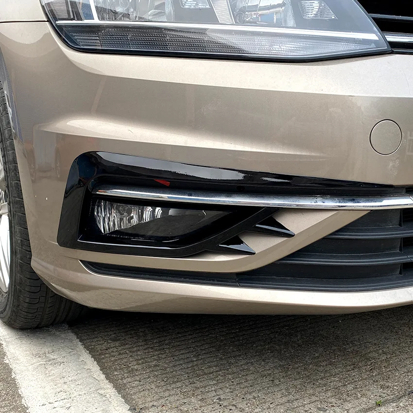 

For VW Golf 7.5 MK7.5 2017-2020 Front Fog Lamp Cover Trims Front Bumper Fog Light Grilles Frame Eyebrow Eyelid Sticker Bodykits