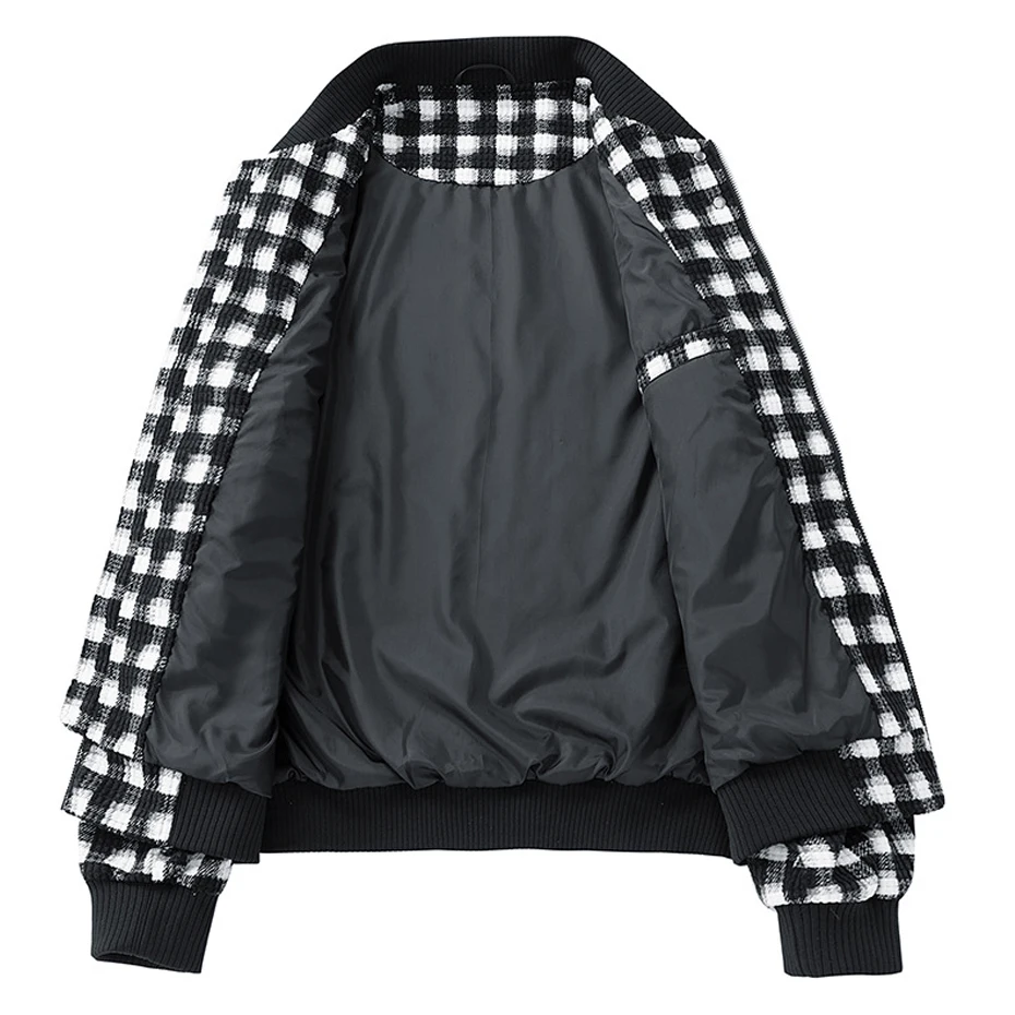 8XL Plus Size Baseball Jacket Coat Men Fashion Casual O-neck Plaid Jackets Male Big Size Outerwear