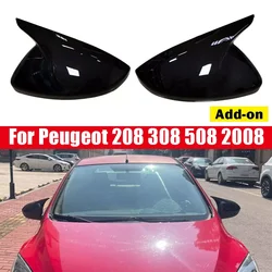 For Peugeot 208 2020-2023 Peugeot 308 2014-2020 508 2008 Rearview Side Mirror Cover Wing Cap Sticker Exterior Case Trim Carbon