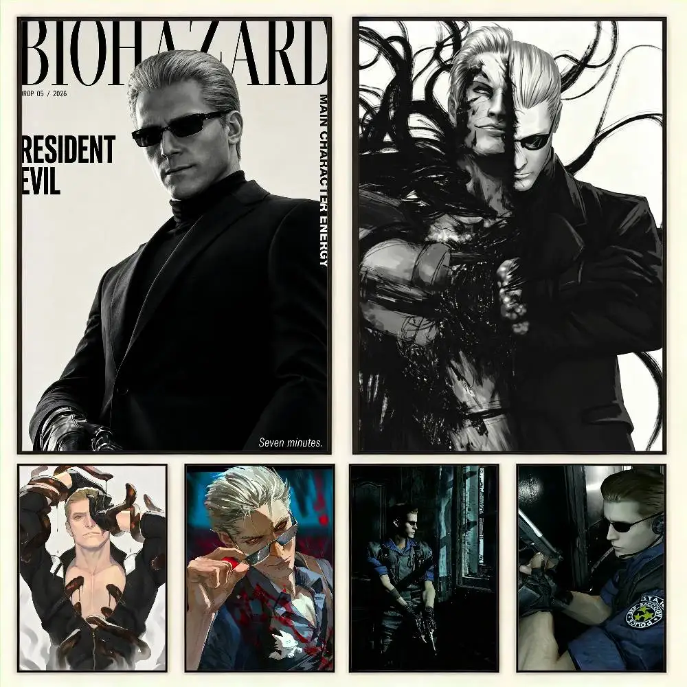 

Albert Wesker Poster Versatile HD Waterproof Wall Art Self-Adhesive Decor for Any Space Ideal Gift