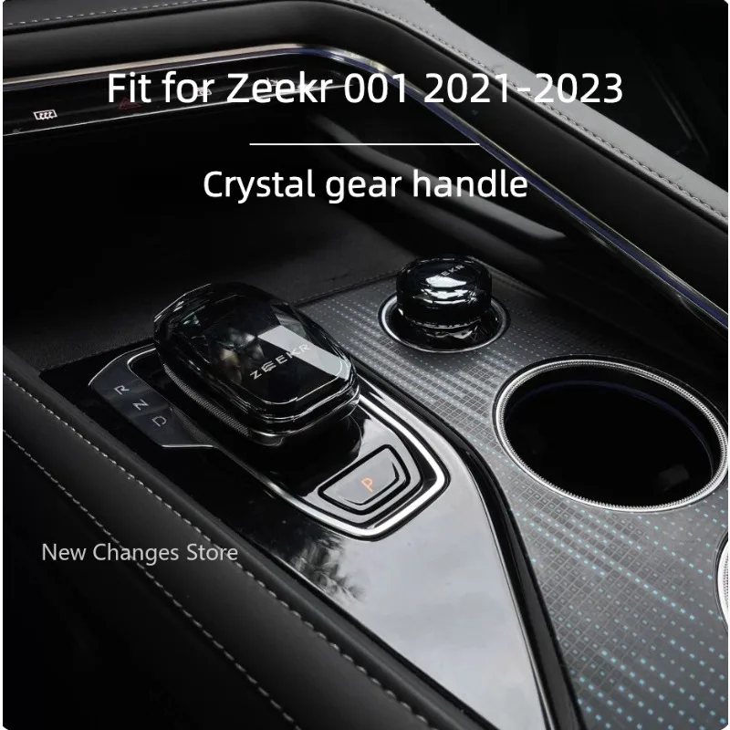 For Zeekr 001 2021 - 2023 Crystal Car Central Control Gear Shift Knob Crystal Gear Interior Blackening Car Refit Accessories