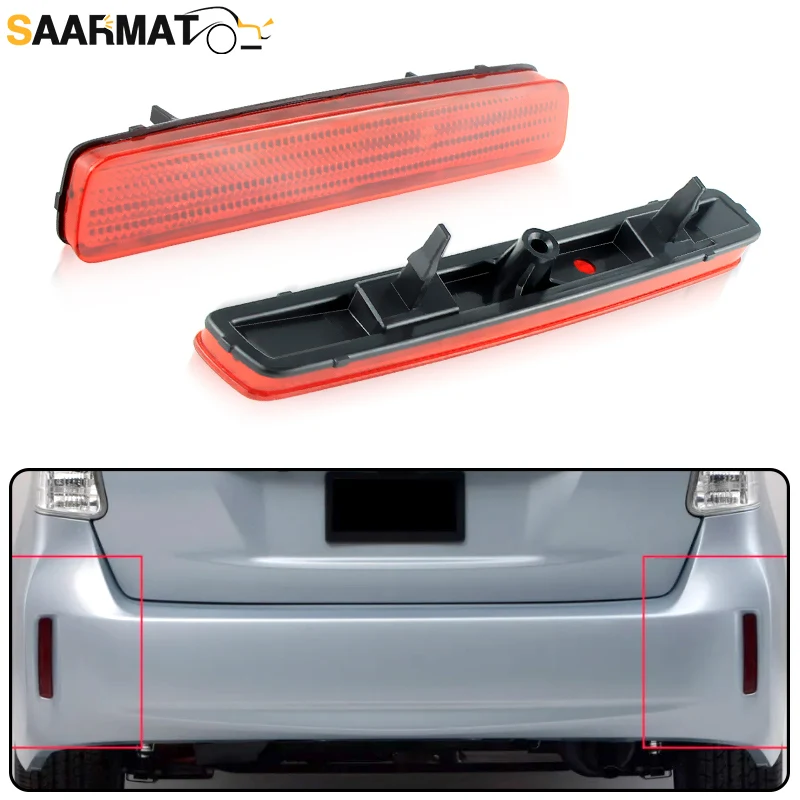 

2pcs Rear Signal Light Shell Rear Bumper Reflector Light Shell No Bulbs For Toyota Prius V 2012-2017 Scion tC 2014-2016