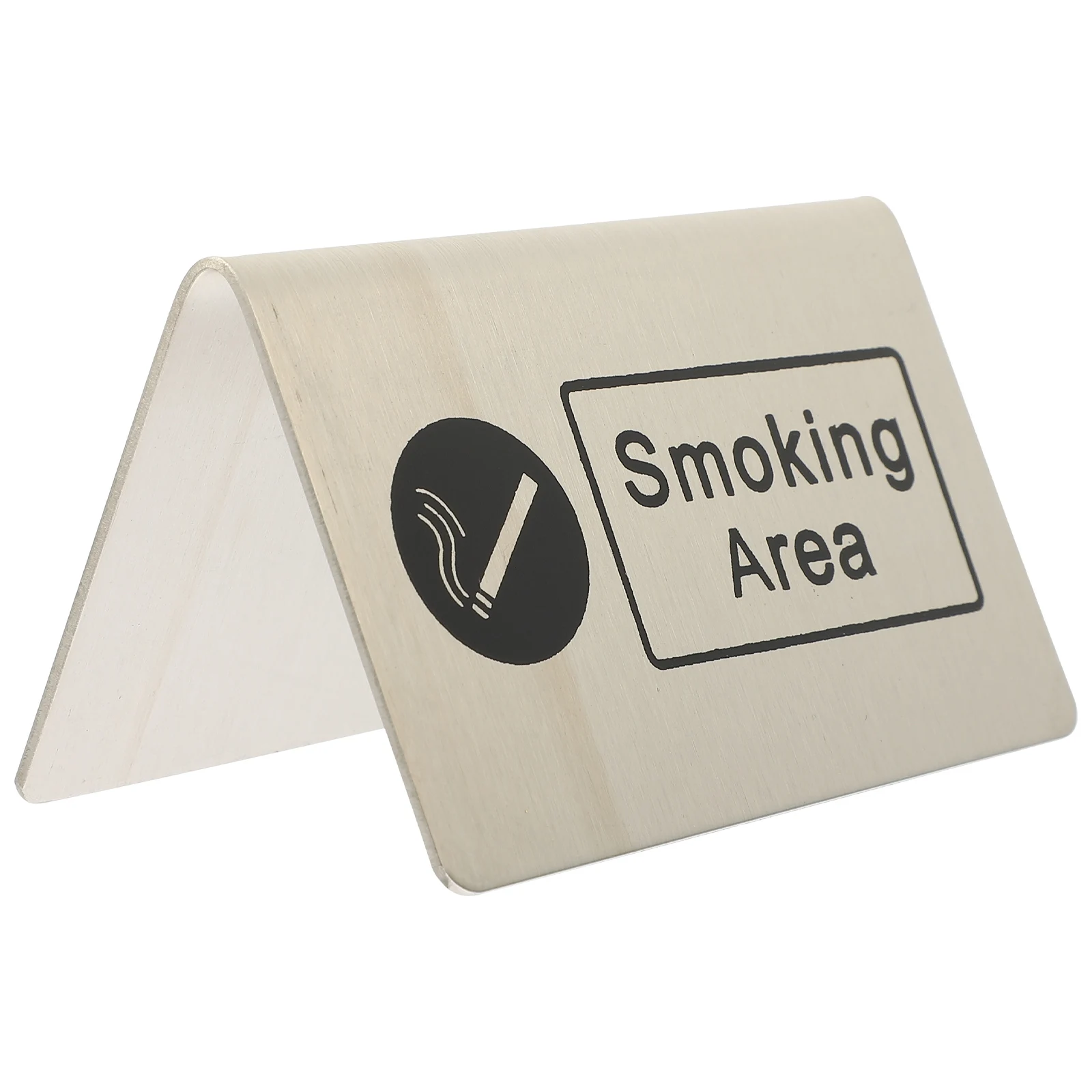 Stainless Steel Smoking Area Table Signboard Indoor Sturdy Warning Indicator Public Places Clear Printed Stackable Easy