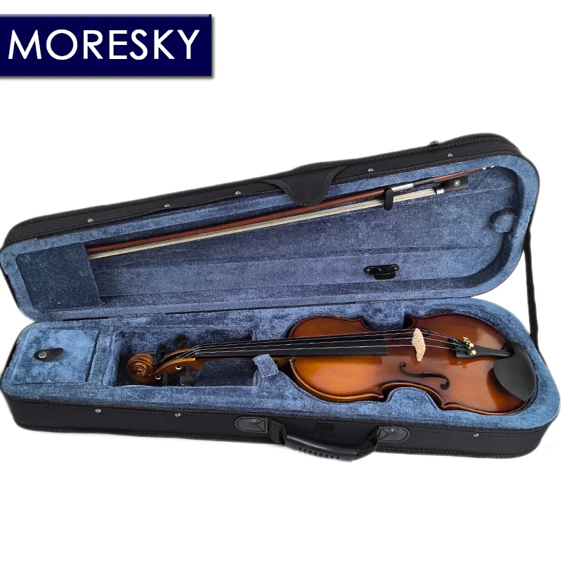 MORESKY Violin Nature  Maple Side With Case Spruce Wood 4/4