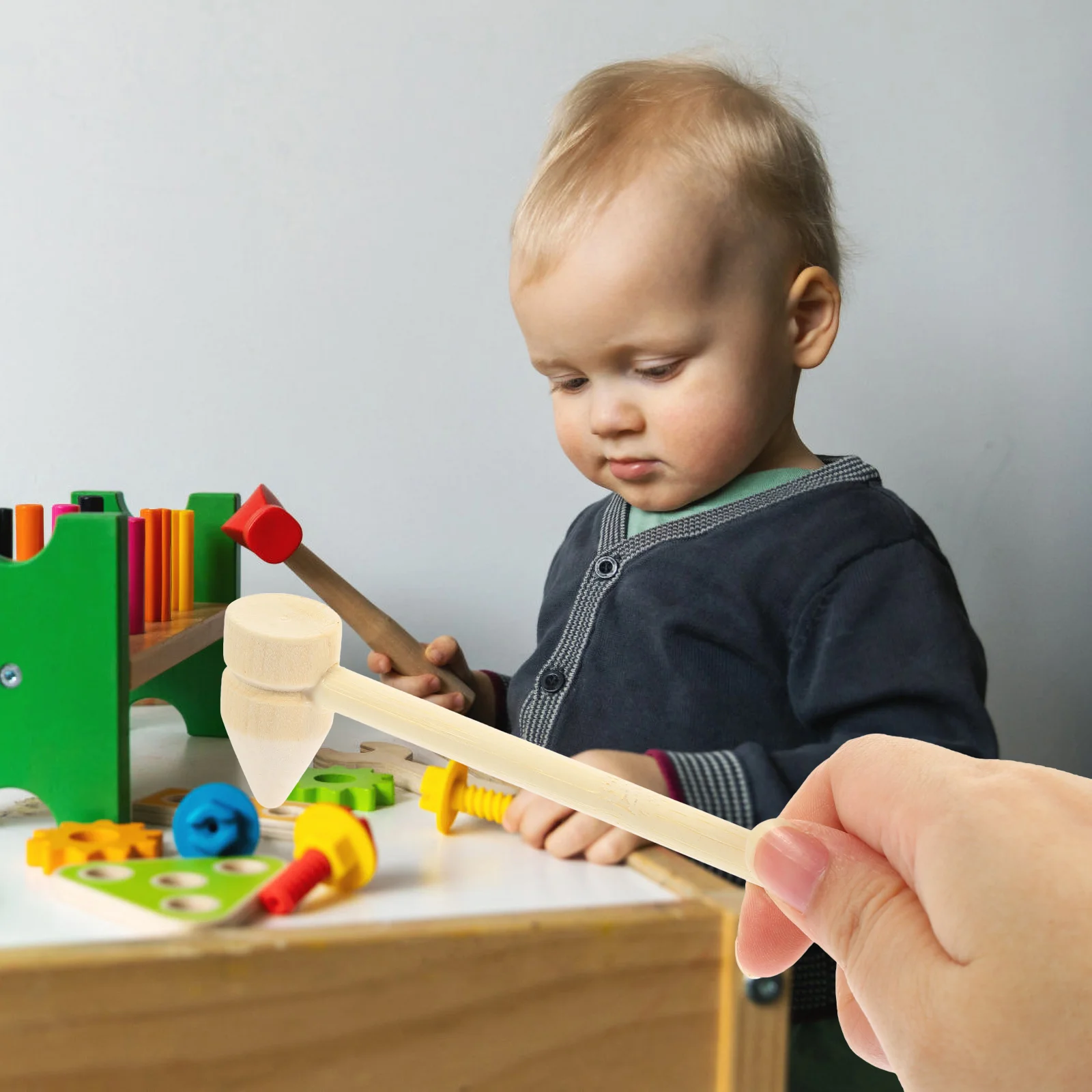 

15pcs Mini Wood Mallets Kids Toy Hammers Wooden Hammer Toddler Play Educational Percussion Tool