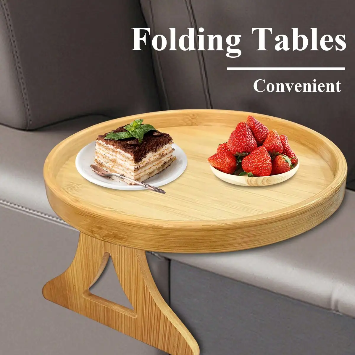 

Складной бамбуковый подлокотник для дивана размером 9,84 x 5,12 дюйма — устойчивый приставной столик из твердой древесины, не требуется питание