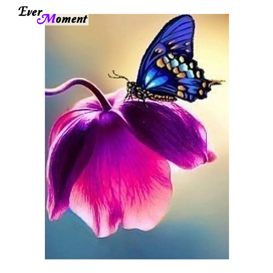 

Full Square Diamond Painting Flower and Butterfly Diamond Mosaic picture of rhinestone Diamond EmbroideryxASF036
