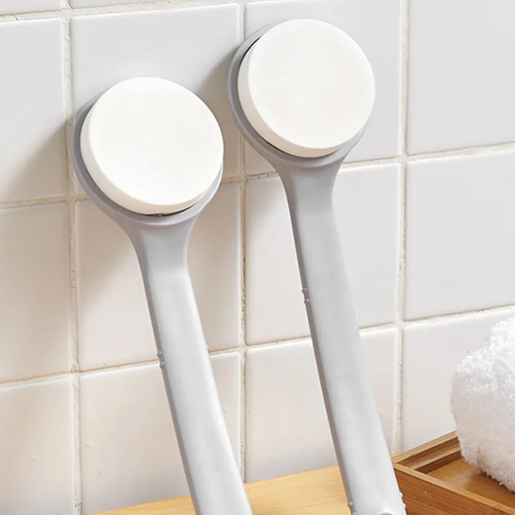 

2Pcs Shower Brush Bath Back Scrubber Long Handle Body Cleanser Massaging Brush Skin Exfoliating Tool Bathroom Supplies Gray