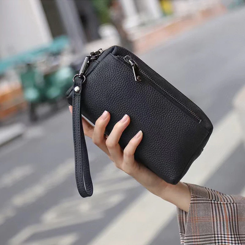 

Женский клатч из коровьей кожи, женские модные деловые клатчи, набор карточек, кошельки для монет, дорожный противоугонный кошелек, женский