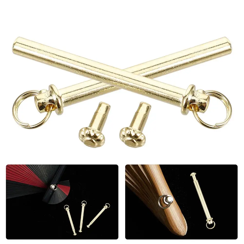 5 Set Ventilatore Chiodo Ciondolo Albero di bambù Filo elettrico Palmare Kit di riparazione in acciaio inossidabile massiccio Albero ventola pieghevole Rivetti Dadi