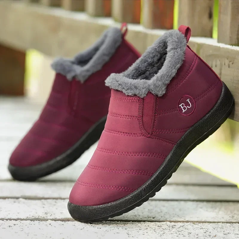 Women Boots Slip On Winter Boots Trend Winter Shoes For Women Booties Short Waterproof Snow Fur Boots Ankle Bota Feminina 2024