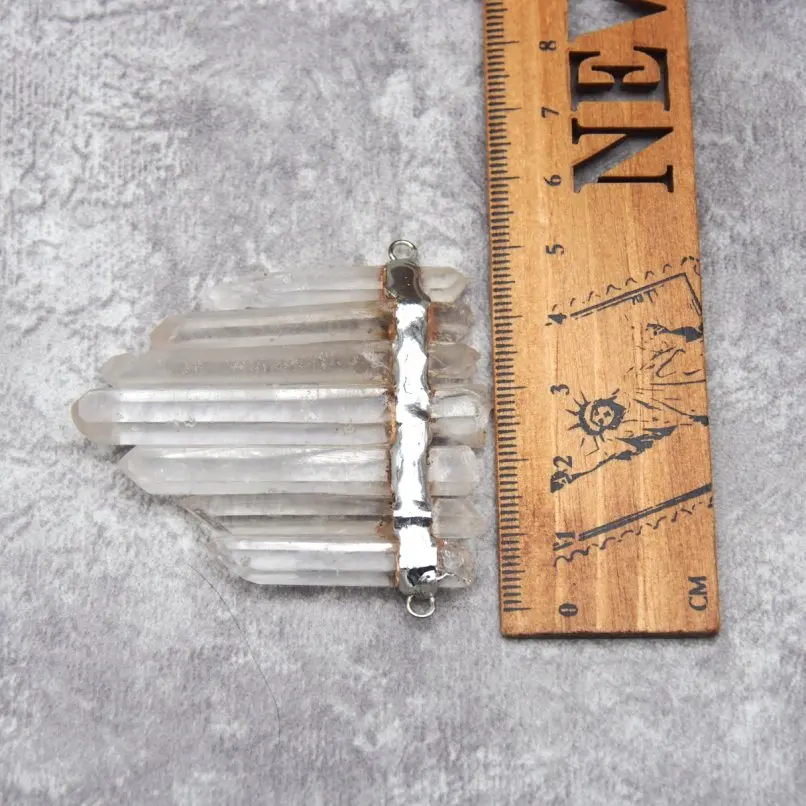 1Pcs Graduated Copper Pendant Soldered Clear Crystal Handmade Approx 46x57mm Jewelry Special Gift For Women