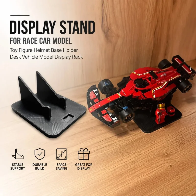 Racing Model Car Display Stand Desktop Showcase Rack Toy Driver Figure Helmet Storage Display Base