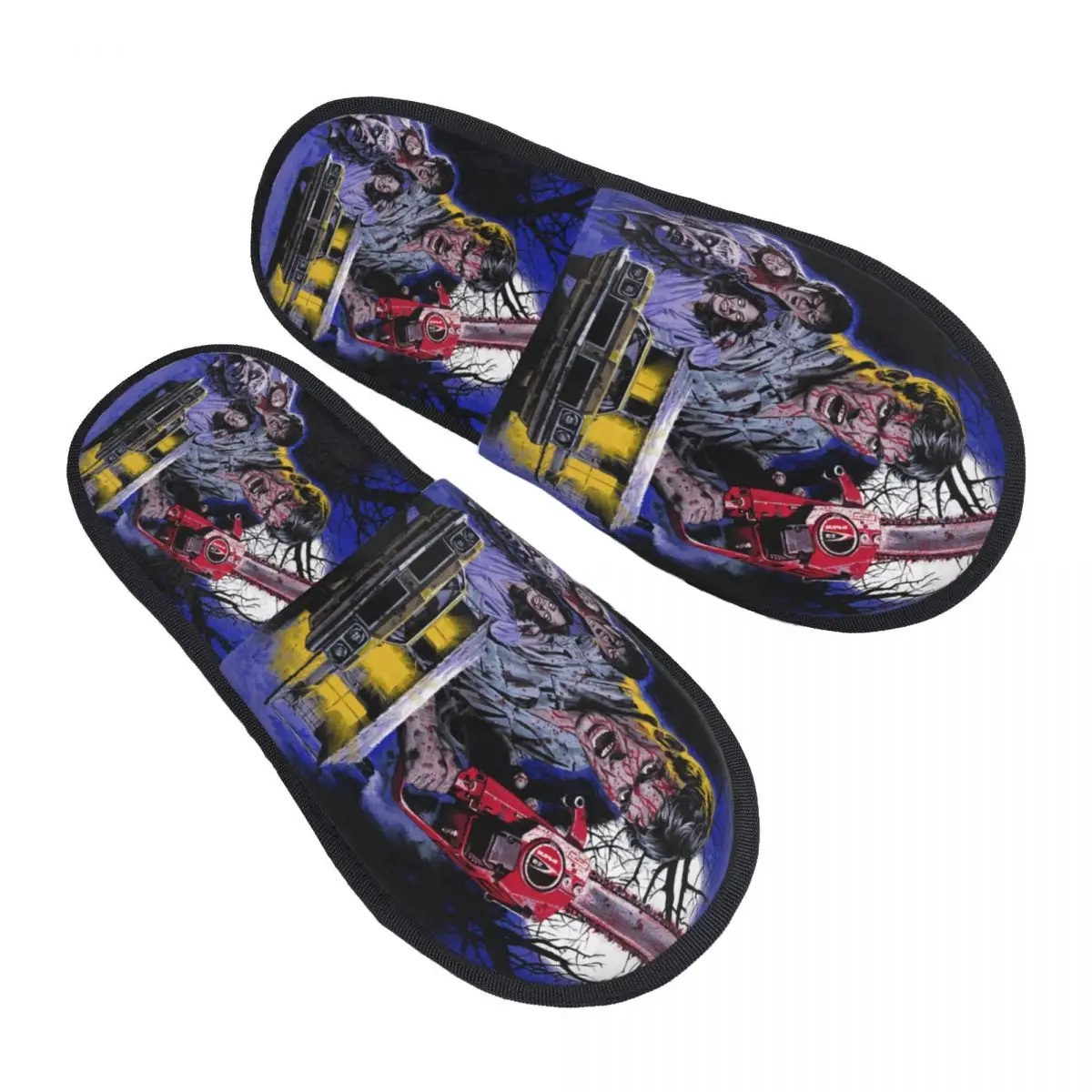 Custom The Evil Dead Memory Foam Slippers Women Cozy Warm Supernatural Horror Film House Slippers