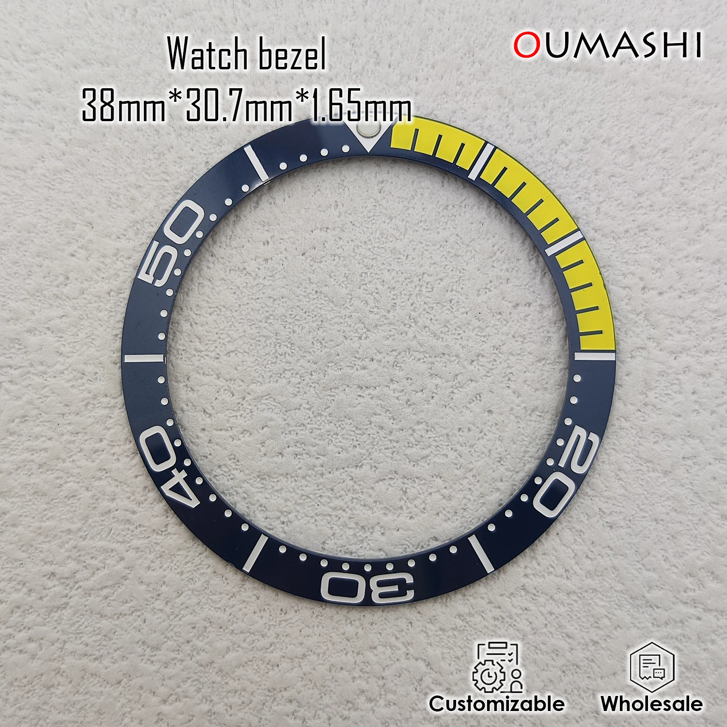 38mm * 30.7mm ceramic bezel inserted at an Angle is suitable for 40mm/41mm case watch accessories