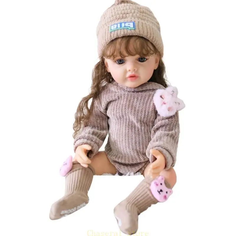 

E7CE 22in Infant Doll Rebirth Baby Toy with Realistic Face Expression&Posable Limbs