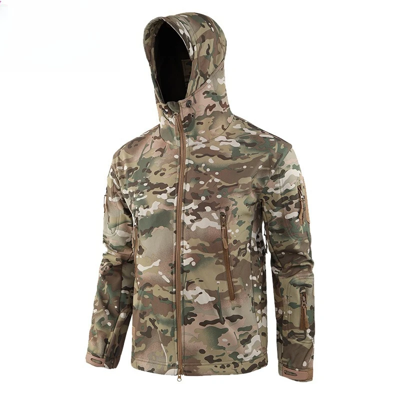 

Lurker Shark Skin Soft Shell Тактическая куртка Мужская водонепроницаемая флисовая куртка с капюшоном Одежда для охоты Осенняя новая уличная камуфляжная куртка