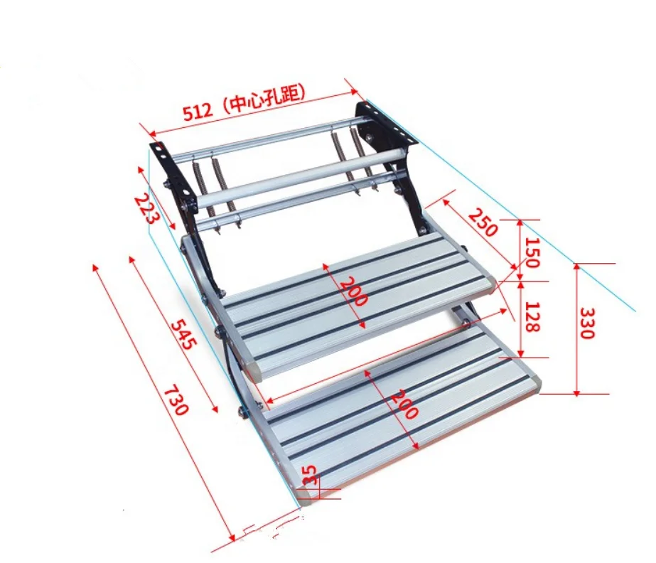 

High Quality Manual Aluminium Alloy Folding Double Step Stread Manual For RV Motor Accessories