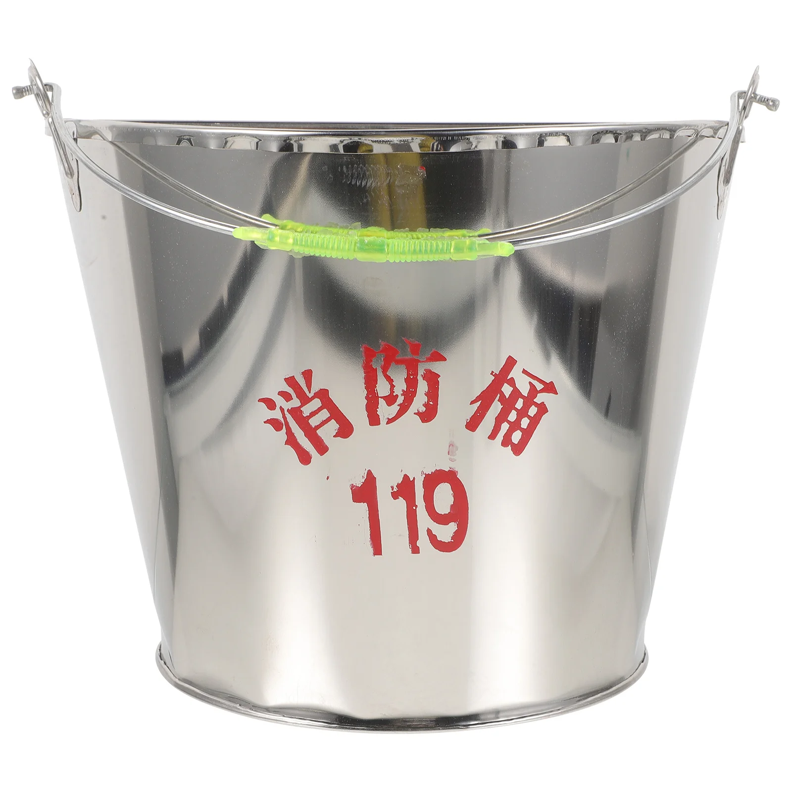 Stainless Steel Semi-Circular Emergency Sand Bucket Durable Fire Fighting Bucket Fireplace Ash Holder Practical Handle Design
