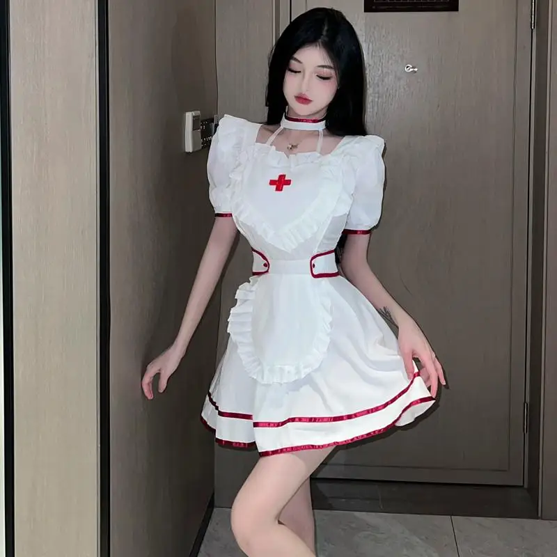 Carino sexy puro desiderio cos costume da infermiera Role-plang Maid orm Dr loween Internet Celebri Broasters' Outfit