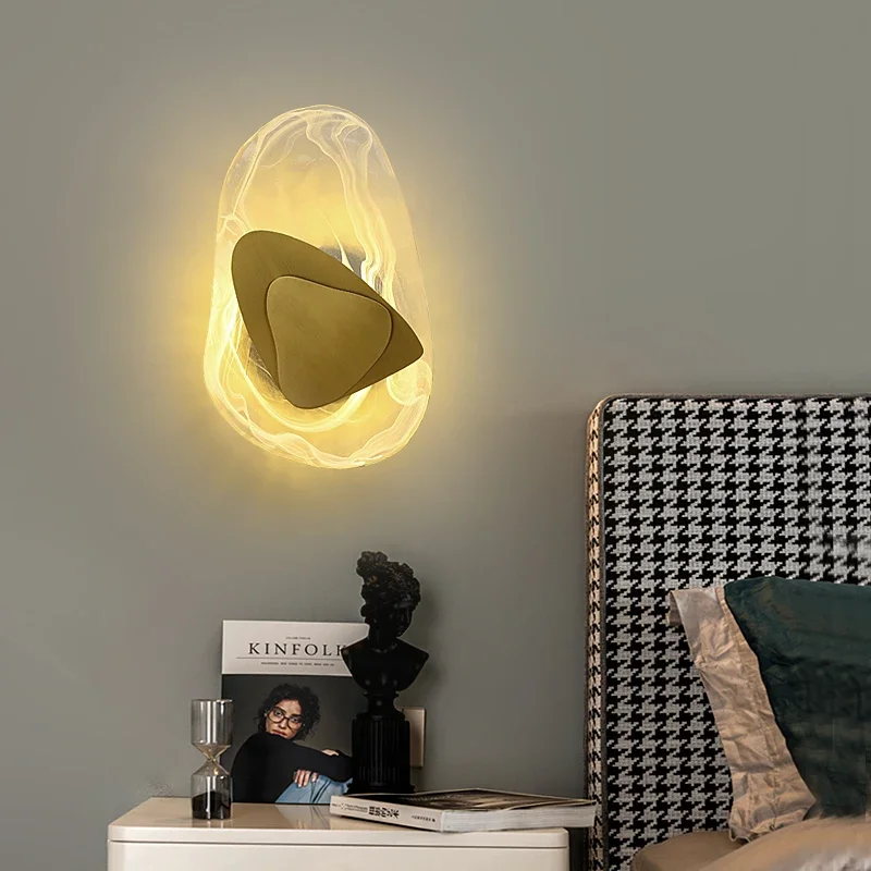 

Light luxury all-copper crystal wall lamp, simple and creative home living room aisle bedroom study LED bedside art Лампочки