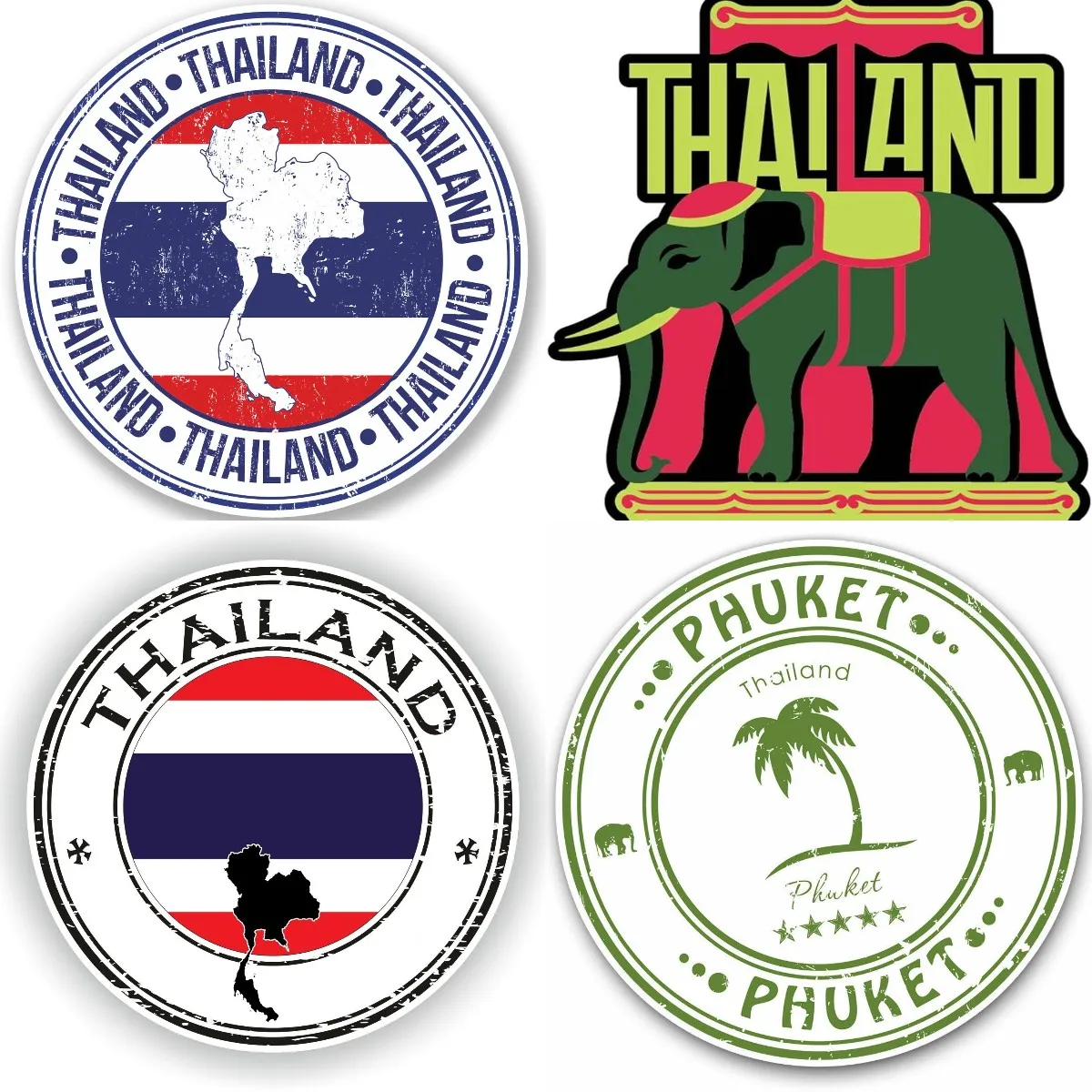 Phuket Thailand Travel Funny Car Stickers Travel Stamp Motorcycle RV VAN 3D Car Accessories JDM Vinyl Comic Sign