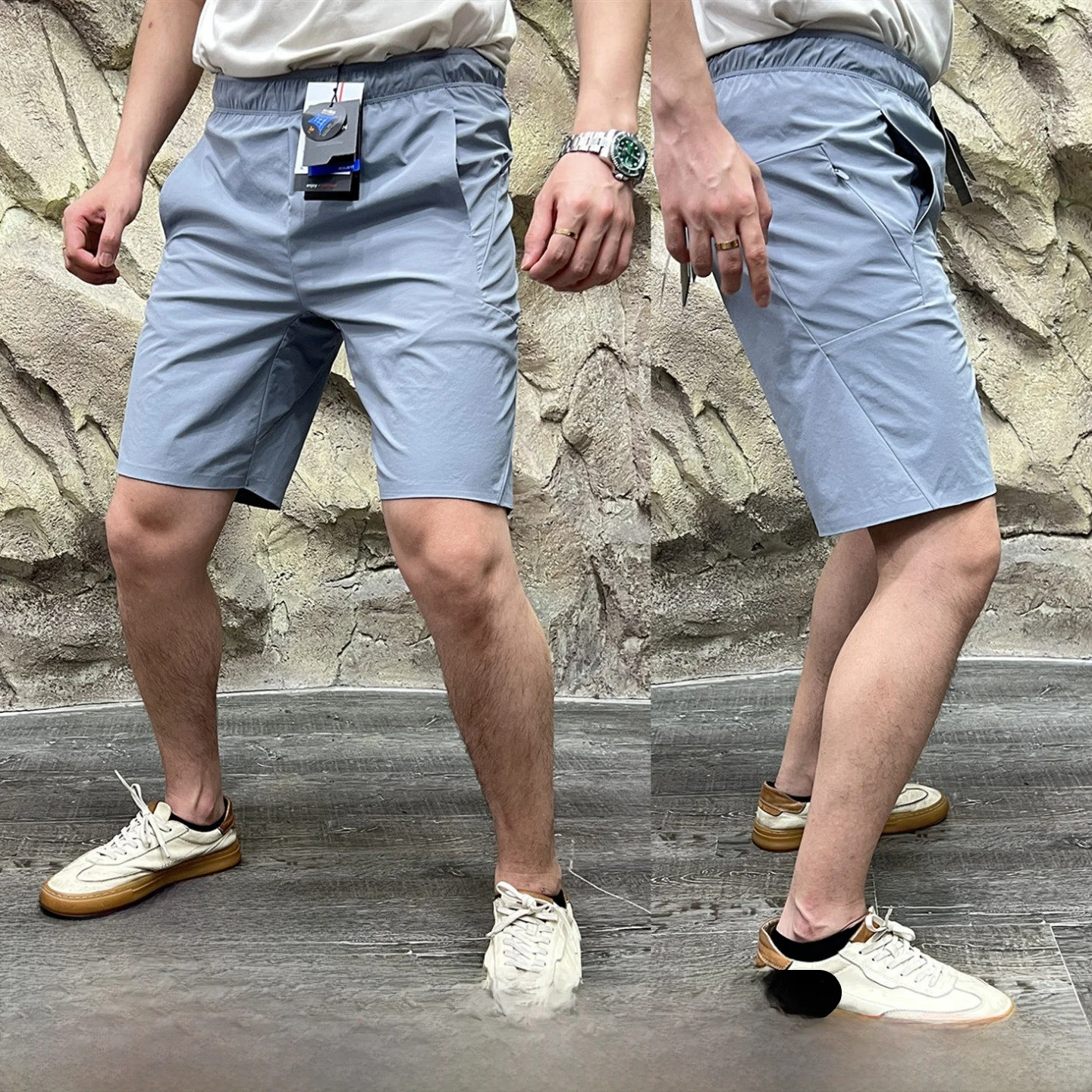 

Outdoor LEAVO JOHNSON Cold Sensation Quick Dry Breathable Glued Shorts Youth Casual Pants Summer Thin Straight Leg Shorts