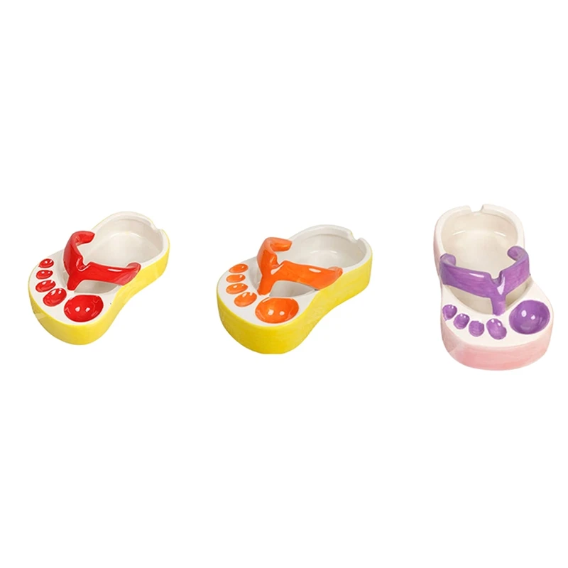 Cute Slipper French Fries Dish Flavorful Tomato Sauce Dipping Dish Cartoon Flip-Flops Plate Ceramic Tray Ashtray