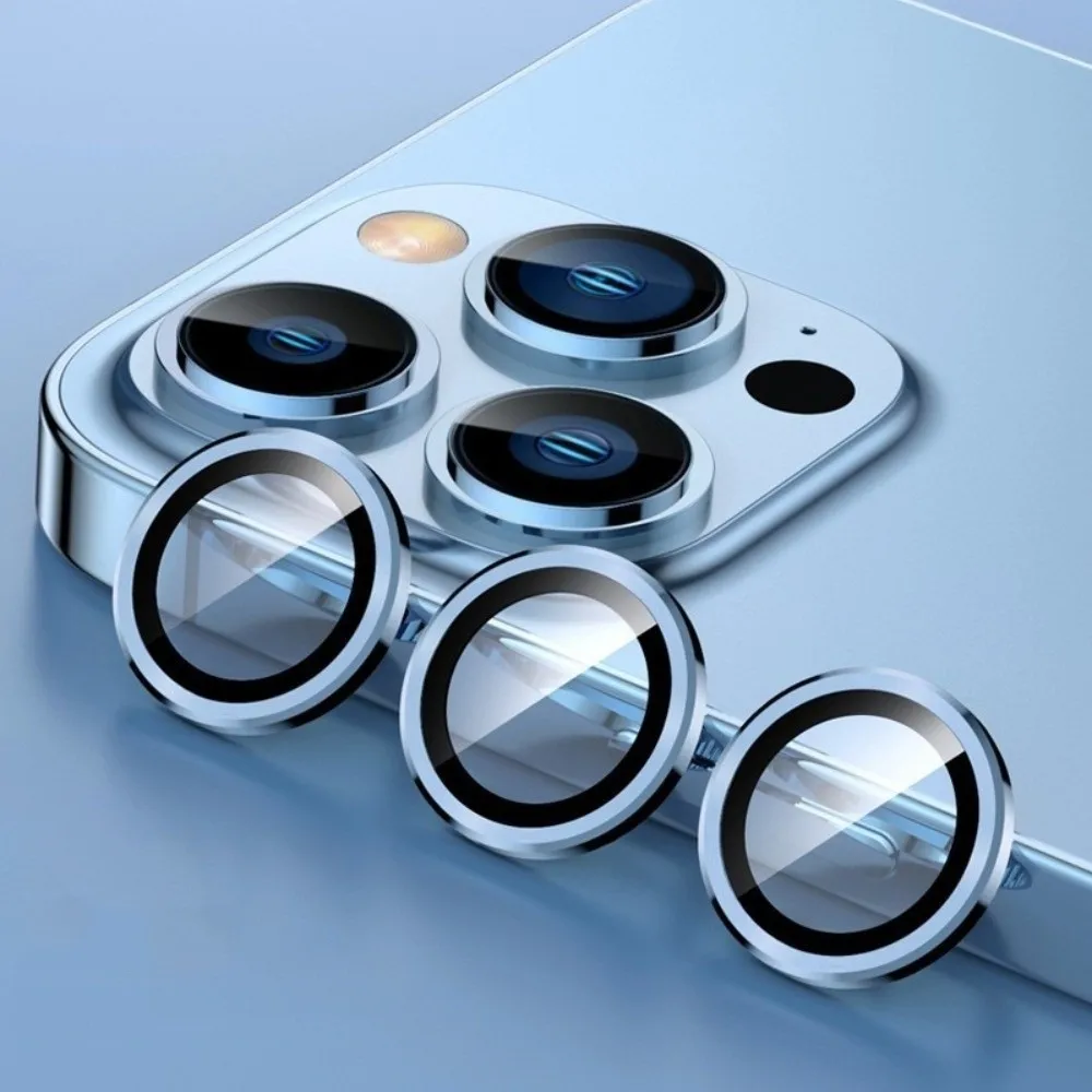 Metal Tempered Glass Lens Protector Full Cover 3D Camera Lens Cover Anti-Scratch Snap-On for iPhone 17Pro/17 Pro Max