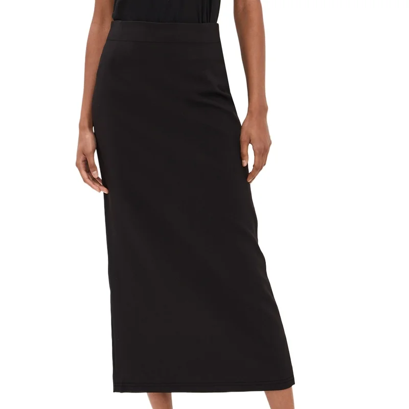 

Solid Color Women's Regular Fit Midi Skirt 2026 Elastic Waist Casual Office Slimming Elegant Skirt