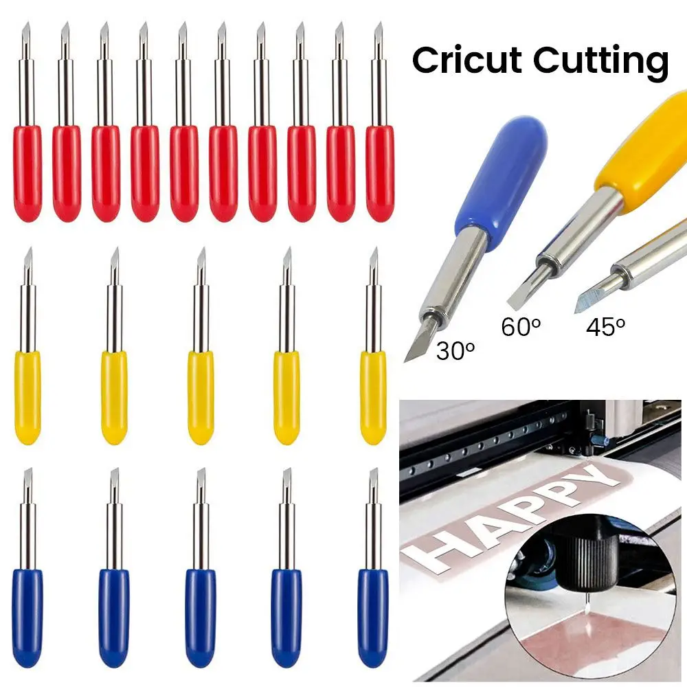 

10PCS Fine Point Blades Replacement for Cricut Blades for Maker 30° 45° 60° Deep Cutting Blades Bundle for Cricut Machine