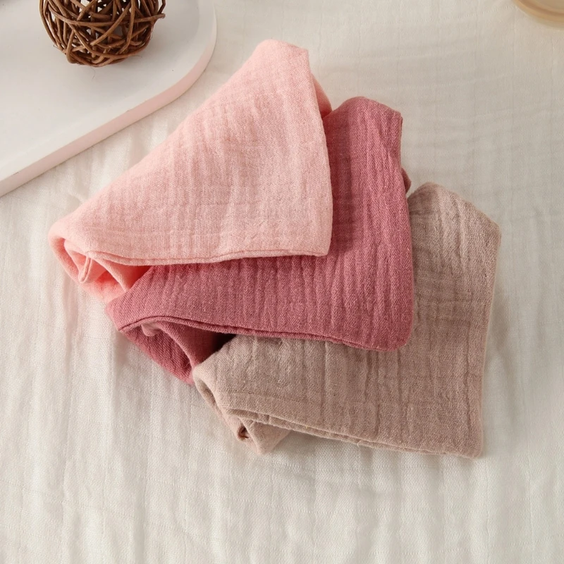 3Pcs Cotton Square Towel for Baby, Fashionable Newborns Mouth Wipe Cloths Reusable Nursing Bib Infant Burping Cloths Dropship