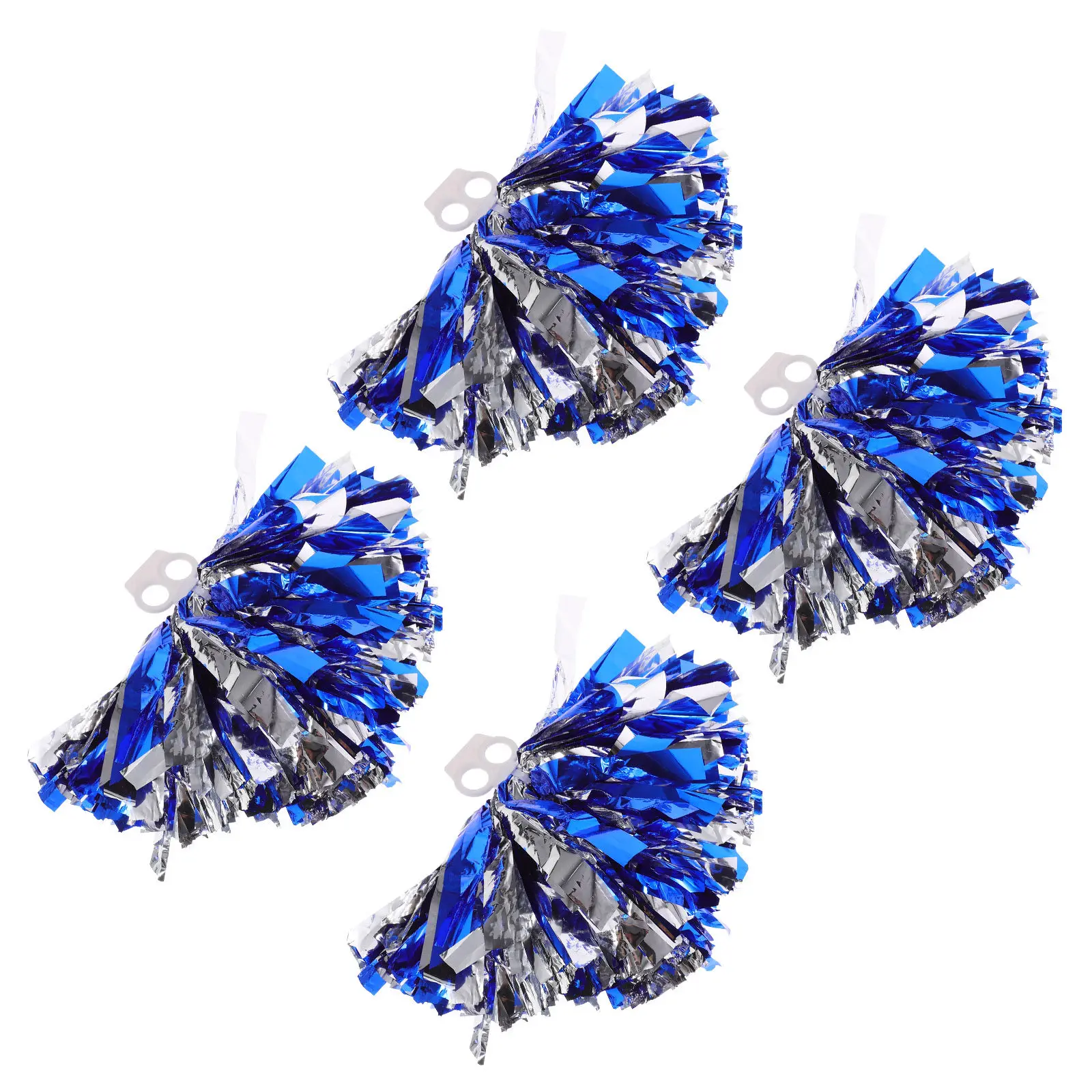 4Pcs Bright Pe Cheerleading Pom Poms Finger Ring Grip Lightweight Reusable Portable Accessories for Sports Events