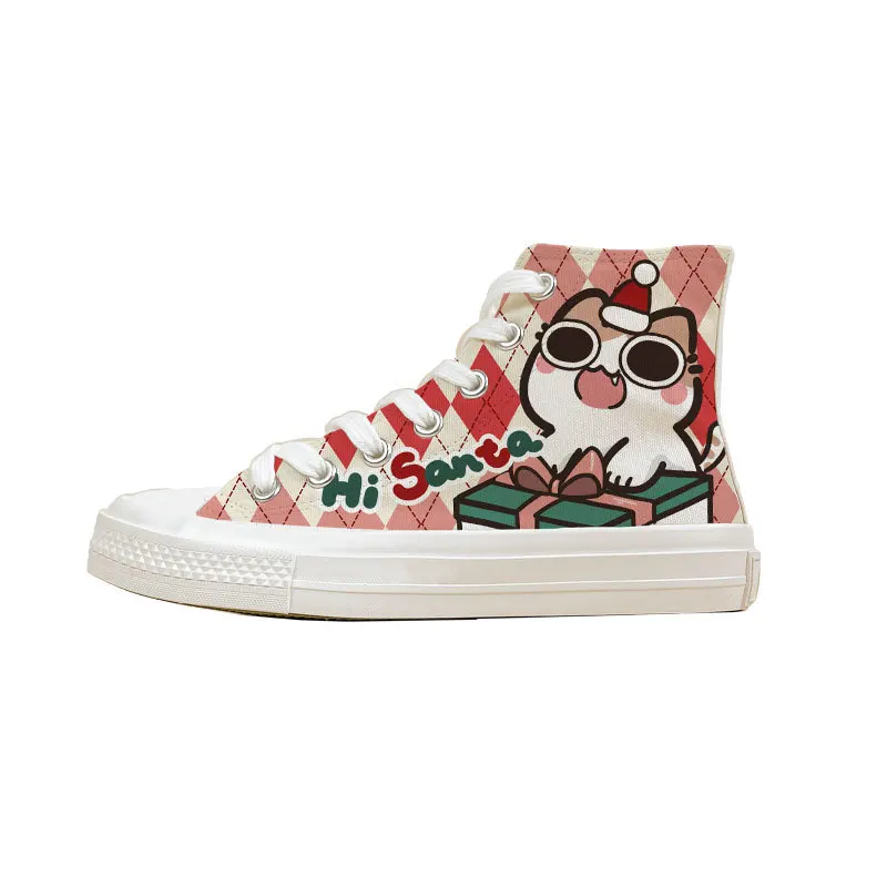 Flower pattern Amy Cute Girls Students shoes High Top men Canvas Shoes Lovely Anime Hand Painted Plimsolls Woman Vulcanize Shoes
