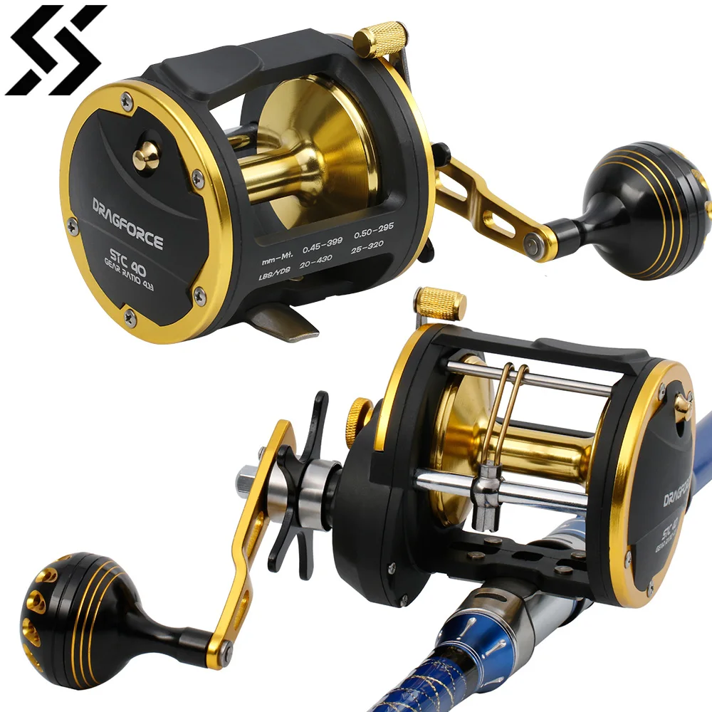 Sougayilang Trolling Fishing Reels 6BB 4.1:1 High Speed Ratio Super Strong Right Hand Reel Max Drag 28kg for Sea Fishing Tackle