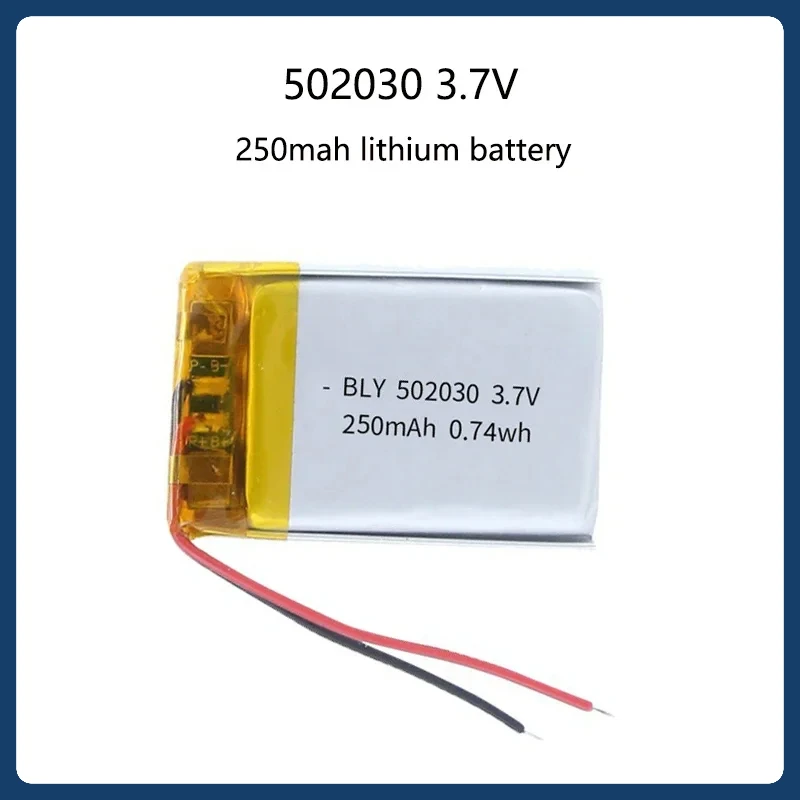 

502030 Battery 3.7V 250mAh 502030 Polymer Lithium Ion Rechargeable Battery for Toys LED Lights Bluetooth Earphone