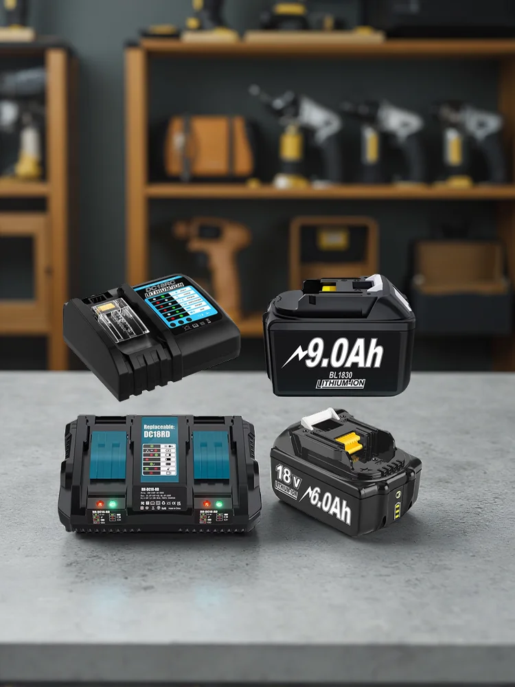 Do wymiany baterii Makita BL1830 9000 mAh/6000 mAh BL1840 BL1850 BL1860 18 V z pojedynczą ładowarką 4A/podwójną ładowarką 6A — zdjęcie produktu 7