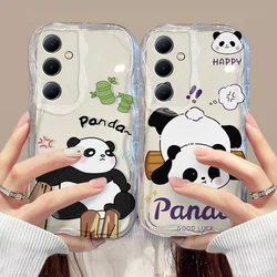 Cute anime Luxury Panda 3D Wave Case For Samsung A73 A72 A71 A55 A54 A53 A35 A34 A33 A25 A24 A23 A15 A14 A13 A05 A04 4G 5G Cover