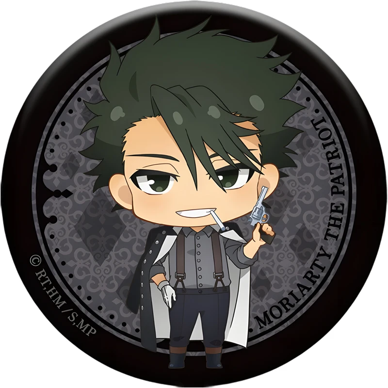 موريارتي باتريوت دبابيس التلبيب سيباستيان موران تأثيري شارات اليدوية الكرتون الشكل صفيح دبابيس ظهره الحلي